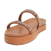 Papete Marrom Duas Tiras Brilhantes S 20733 0064 0034 Schutz